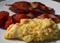 Scrambled eggs and toast